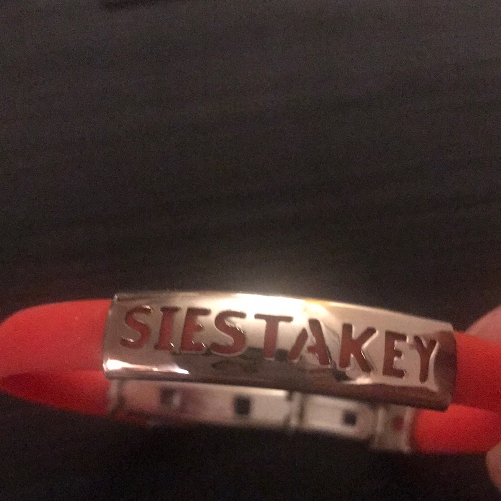 Siesta Key bracelet red jell stainless steel